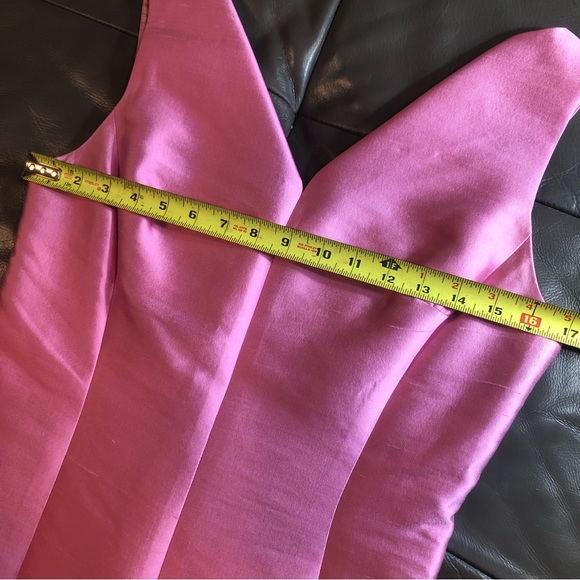 Rickie Freeman for Teri Jon || Pink Silk Sleeveless Midi Dress - Picture 9 of 11